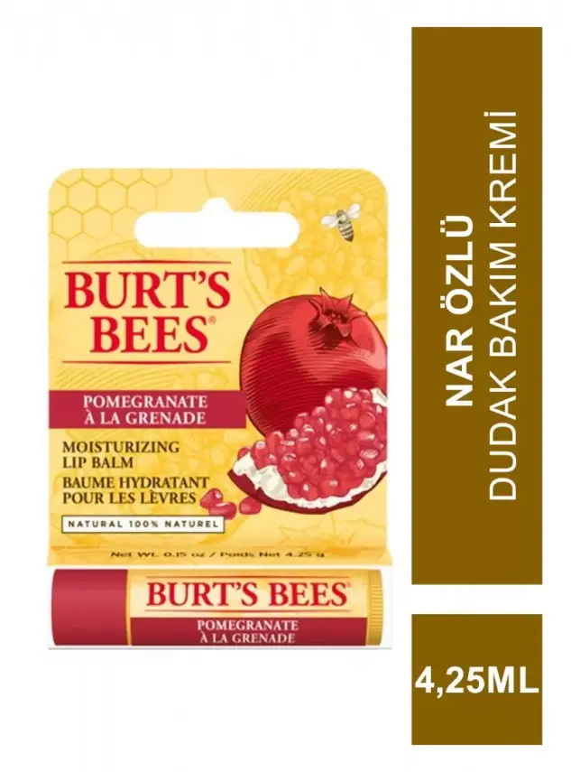 Burts Bees Replenishing Lip Balm 4,25 ml Nar Özlü Dudak Bakım Kremi - 1