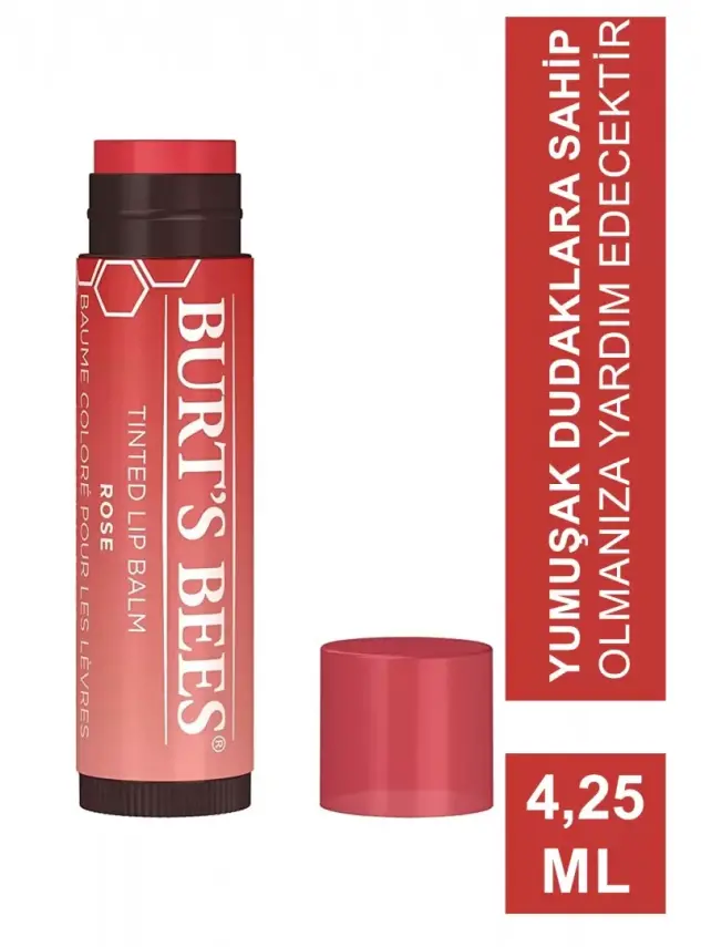 Burts Bees Tinted Lip Balm Gül Kurusu 4,25 ml Renkli Dudak Bakım Kremi - 2