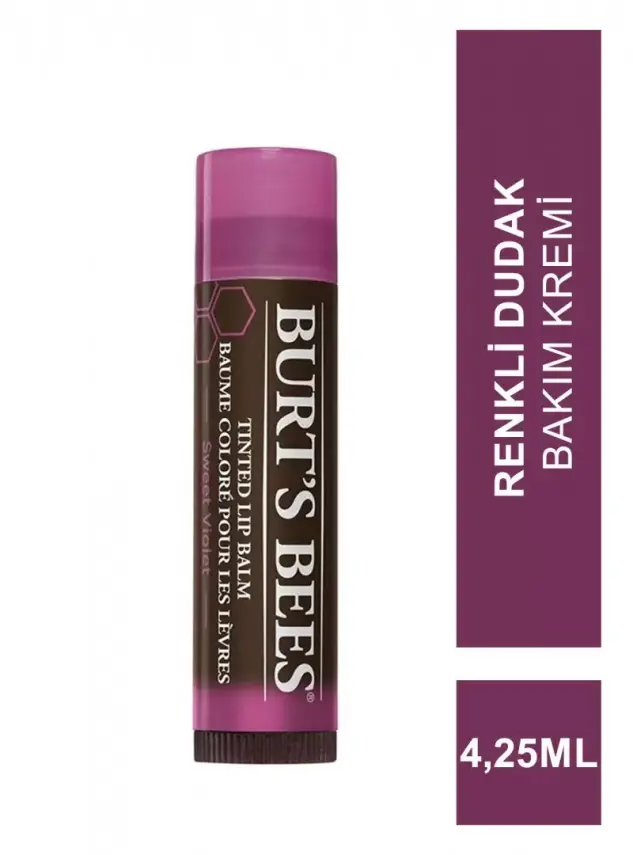 Burts Bees Tinted Lip Balm Sweet Violet 4,25 ml Renkli Dudak Bakım Kremi - 1