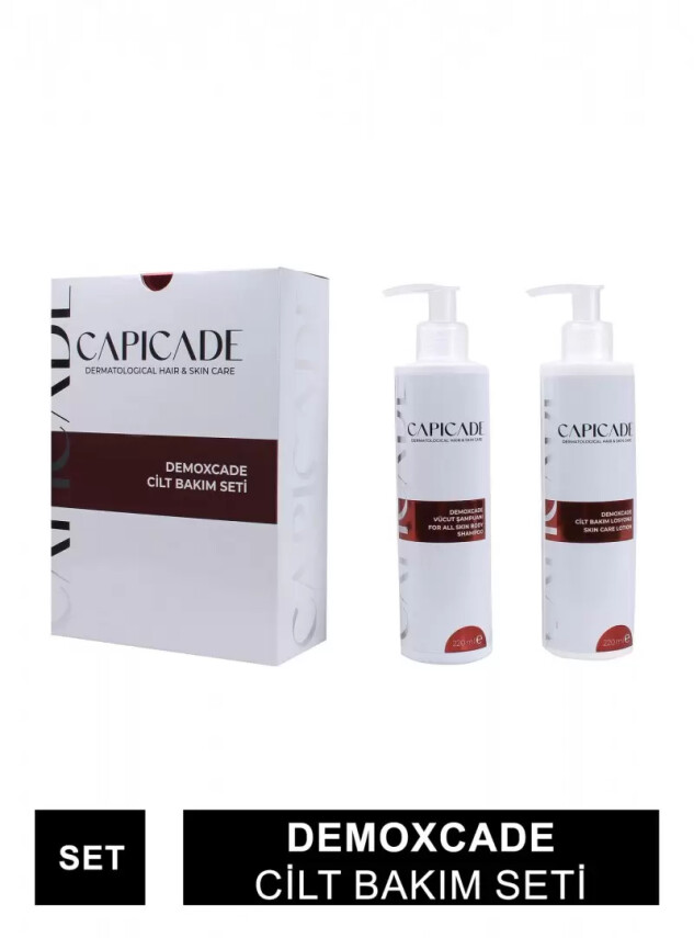 Capicade Demoxcade Cilt Bakım Seti - Şampuan + Losyon - 220+220 ml - CAPİCADE