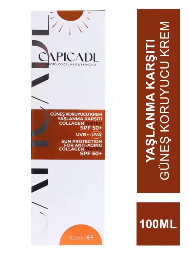 Capicade Güneş Koruyucu Krem Spf 50+ Yaşlanma Karşıtı - Renkli 100 ml - 1