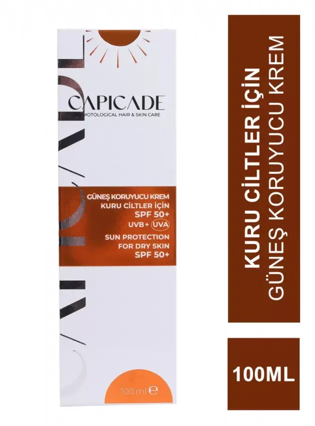 Capicade Güneş Koruyucu Krem Spf 50+Kuru Cilt 100 ml - 1
