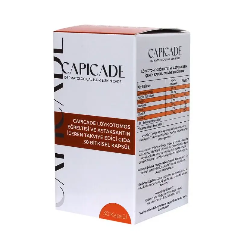 Capicade Löykotomos Eğreltisi ve Astaksantin İçeren 30 Kapsül - 1
