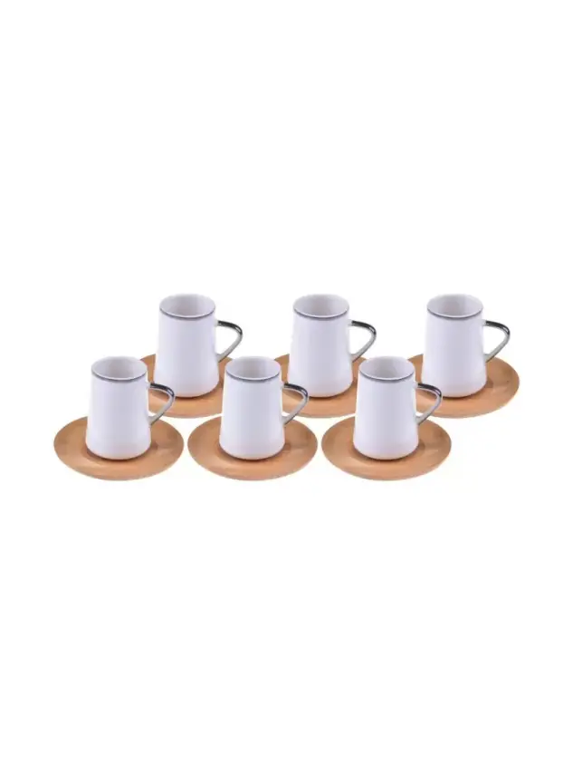 Cappu - 6 Kişilik Kahve Fincan Takımı Gümüş Yaldızlı - 1