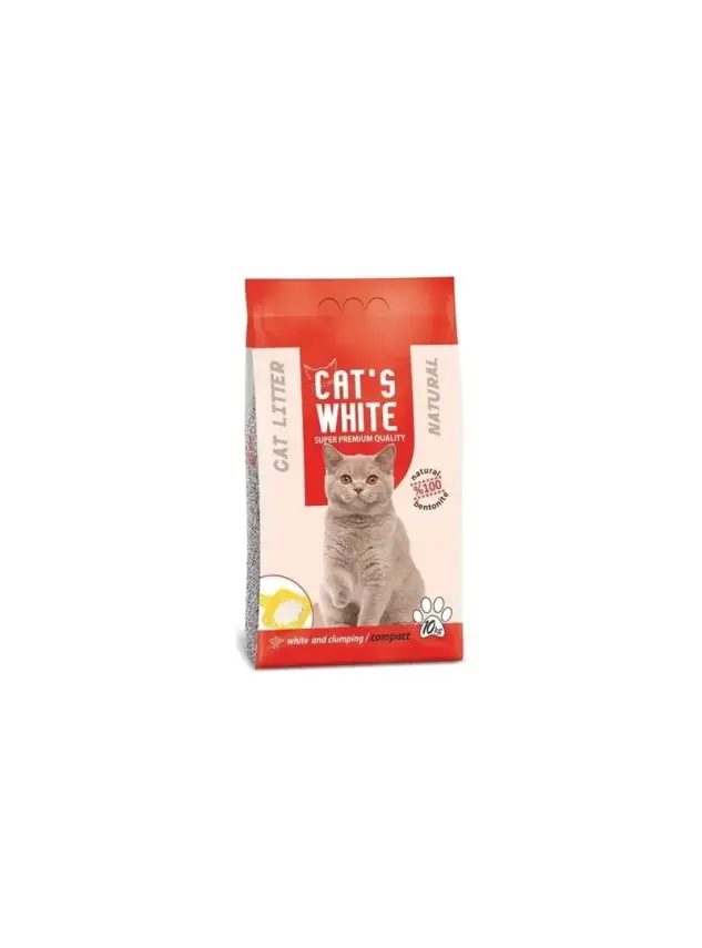 Cats White 10 Kg / 11.8 L Kokusuz Kalın Taneli Bentonit Kedi Kumu - 1