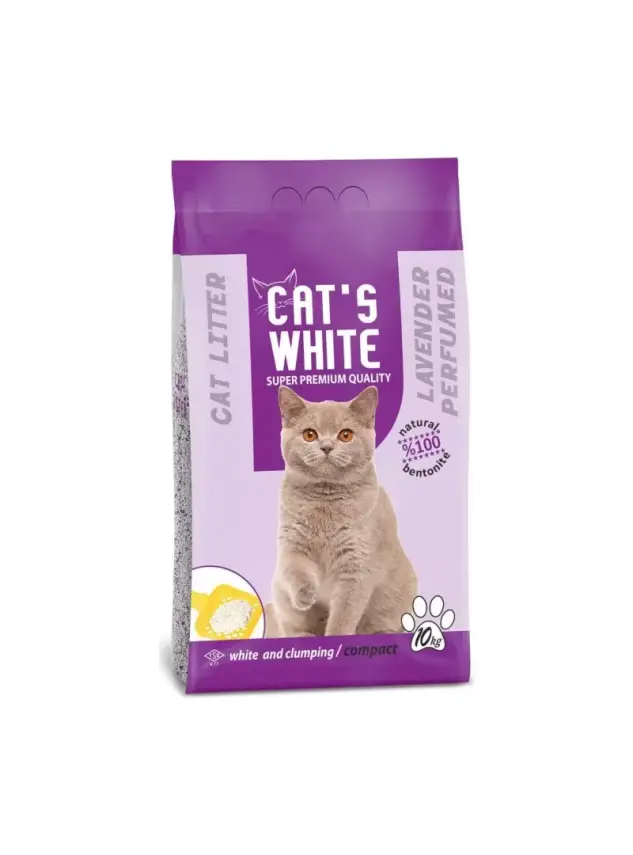 Cats White 10 Kg / 11.8 L Lavanta Kokulu Kalın Taneli Bentonit Kedi Kumu - 1