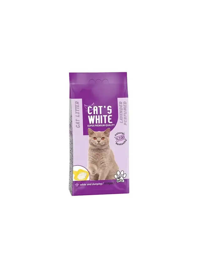 Cats White 5 Kg / 5.9 L Lavanta Kokulu İnce Taneli Bentonit Kedi Kumu - 1