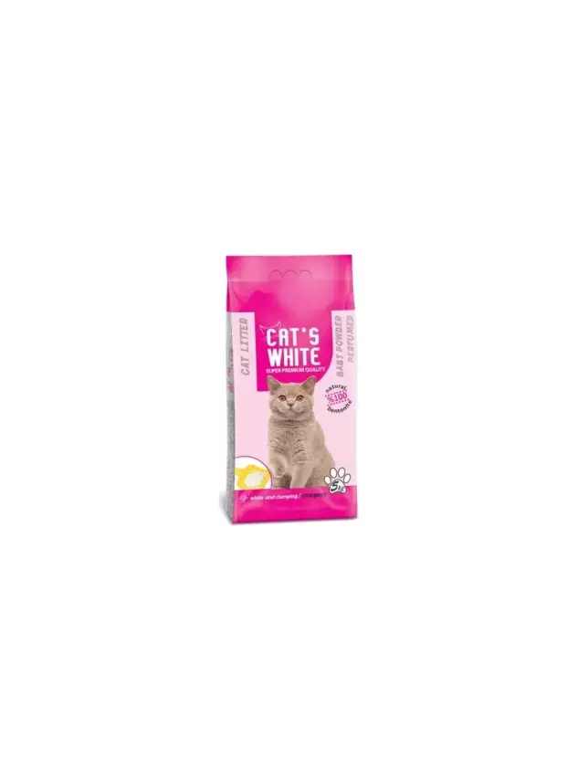 Cats White 5 Kg / 5.9 L Pudra Kokulu İnce Taneli Bentonit Kedi Kumu - 1