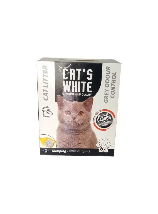 Cats White 6 Lt Aktif Karbon İnce Taneli Bentonit Kedi Kumu - 1