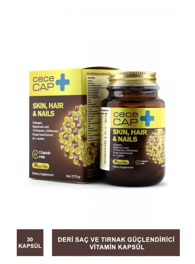 CeceCap Skin , Hair & Nails - Cilt , Saç & Tırnak - Takviye Edici Gıda 30 Kapsül - 2