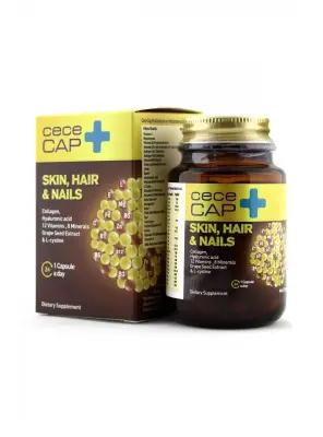 CeceCap Skin , Hair & Nails - Cilt , Saç & Tırnak - Takviye Edici Gıda 90 Kapsül - 1