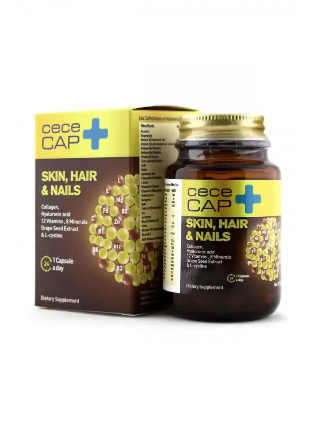 CeceCap Skin , Hair & Nails - Cilt , Saç & Tırnak - Takviye Edici Gıda 90 Kapsül - 1