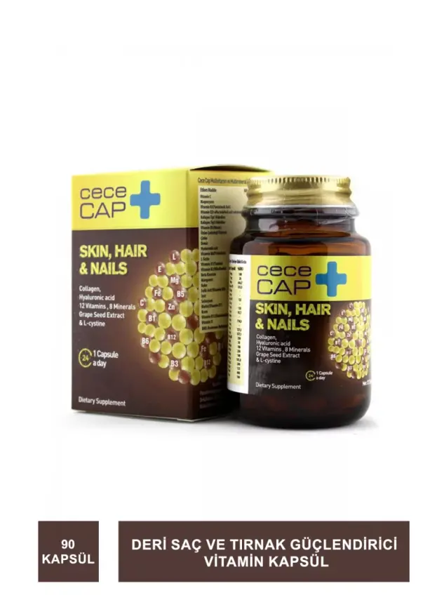 CeceCap Skin , Hair & Nails - Cilt , Saç & Tırnak - Takviye Edici Gıda 90 Kapsül - 2
