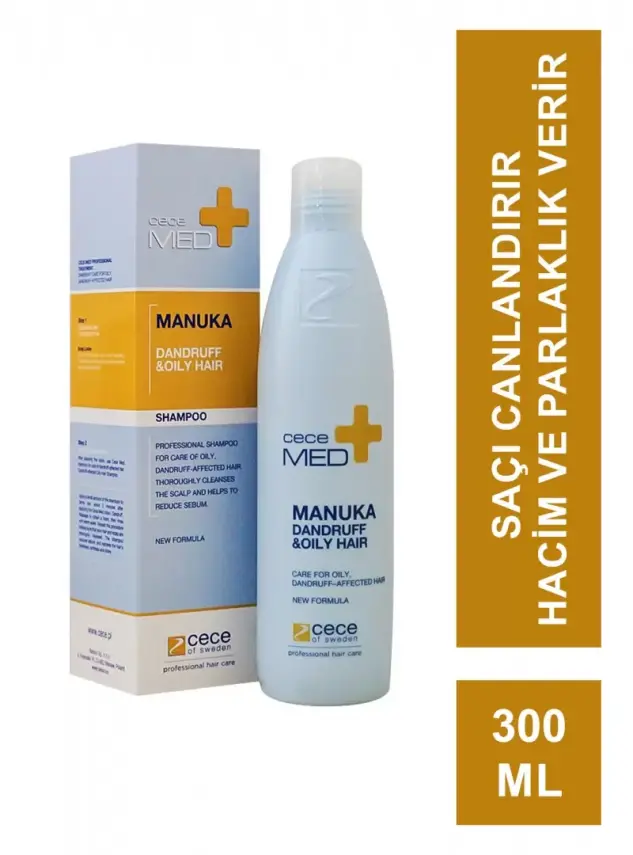 CeceMed Manuka Dandruff & Oily Hair Shampoo Yağlı Saçlar İçin Kepek Karşıtı Şampuan 300 ml - 1