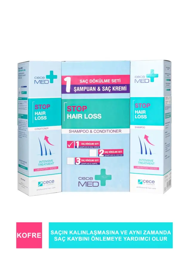 CeceMed Stop Hair Loss Saç Dökülme Karşıtı Set Şampuan+Saç Kremi - 1