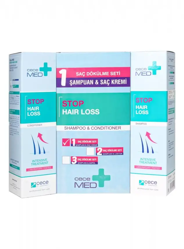 CeceMed Stop Hair Loss Saç Dökülme Karşıtı Set Şampuan+Saç Kremi - 2