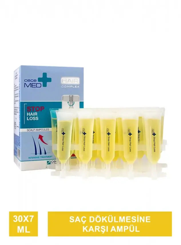 CeceMed Stop Hair Loss Scalp Ampoules Saç Dökülme Karşıtı Ampul 30x7ml - 1