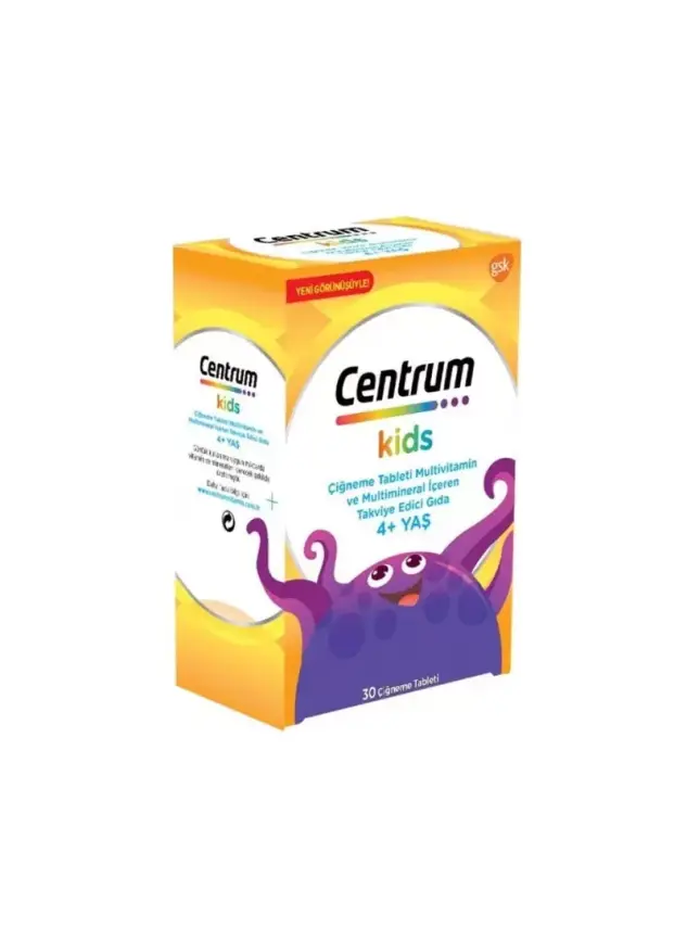 Centrum Kids Multivitamin ve Multimineral İçeren Takviye Edici Gıda 30 Çiğneme Tableti - 1