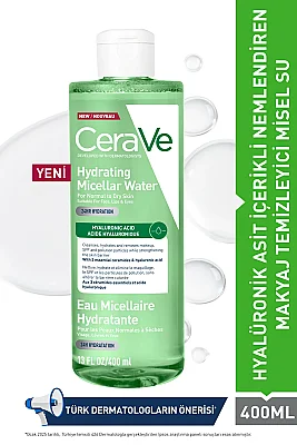 CeraVe Hyalüronik Asit İçerikli Nemlendiren Micellar Makyaj Temizleme Suyu 400 ml - Cerave