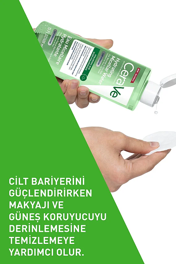 CeraVe Hyalüronik Asit İçerikli Nemlendiren Micellar Makyaj Temizleme Suyu 400 ml - 3