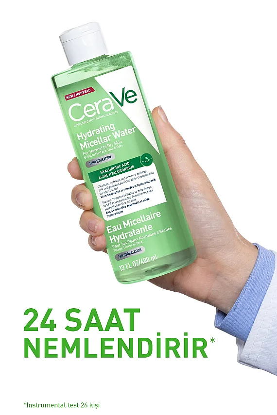 CeraVe Hyalüronik Asit İçerikli Nemlendiren Micellar Makyaj Temizleme Suyu 400 ml - 4