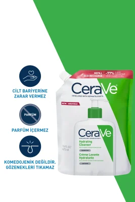 CeraVe Hydrating Cleanser Normal Ve Kuru Ciltler İçin Nemlendiren Temizleyici 473 ml - Refill - 3