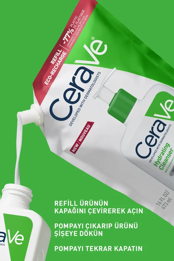 CeraVe Hydrating Cleanser Normal Ve Kuru Ciltler İçin Nemlendiren Temizleyici 473 ml - Refill - 2