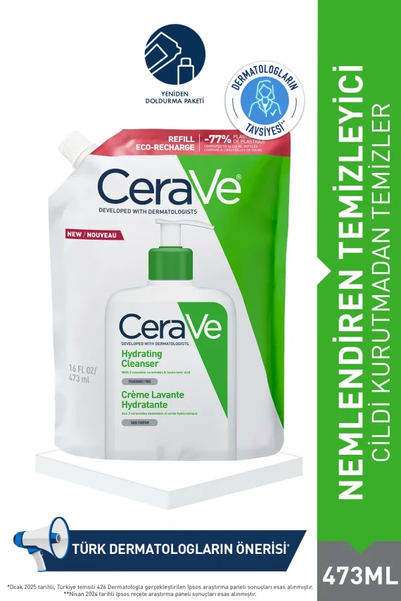 CeraVe Hydrating Cleanser Normal Ve Kuru Ciltler İçin Nemlendiren Temizleyici 473 ml - Refill - 1