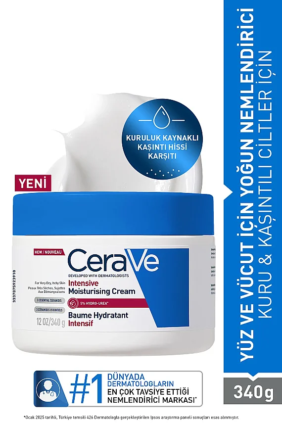 Cerave Intensive Moisturising Cream Baume Hydratant Yoğun Nemlendirici Krem 340 g - 1