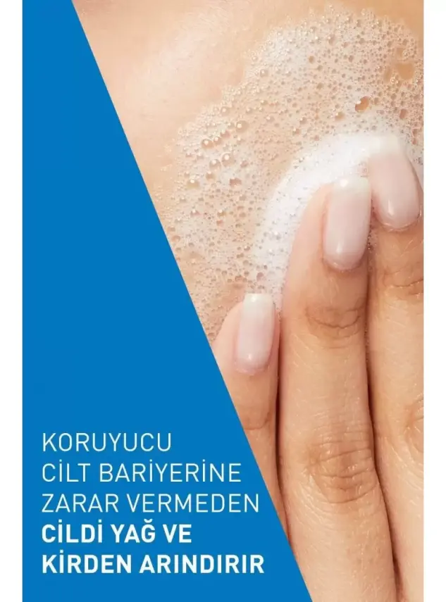 CeraVe Köpüren Temizleyici Seramid İçerikli Normal & Yağlı Ciltler Yüz Vücut 473 ml - 3