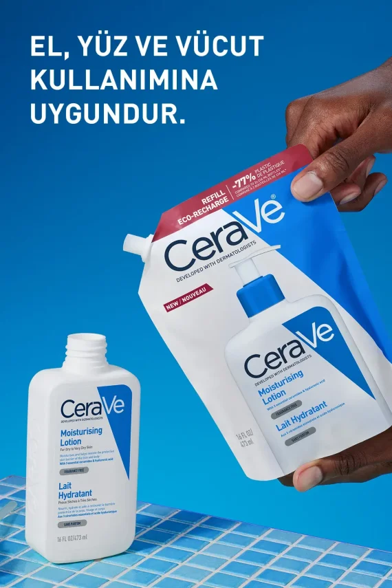 CeraVe Moisturizing Lotion Kuru Ciltler Yüz Vücut Nemlendirici Losyon 473ml - Refill - 2