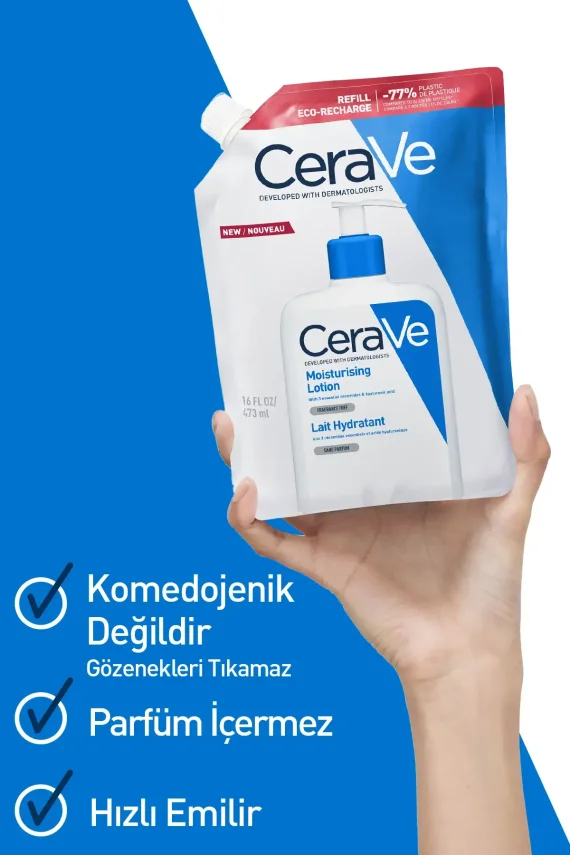 CeraVe Moisturizing Lotion Kuru Ciltler Yüz Vücut Nemlendirici Losyon 473ml - Refill - 3