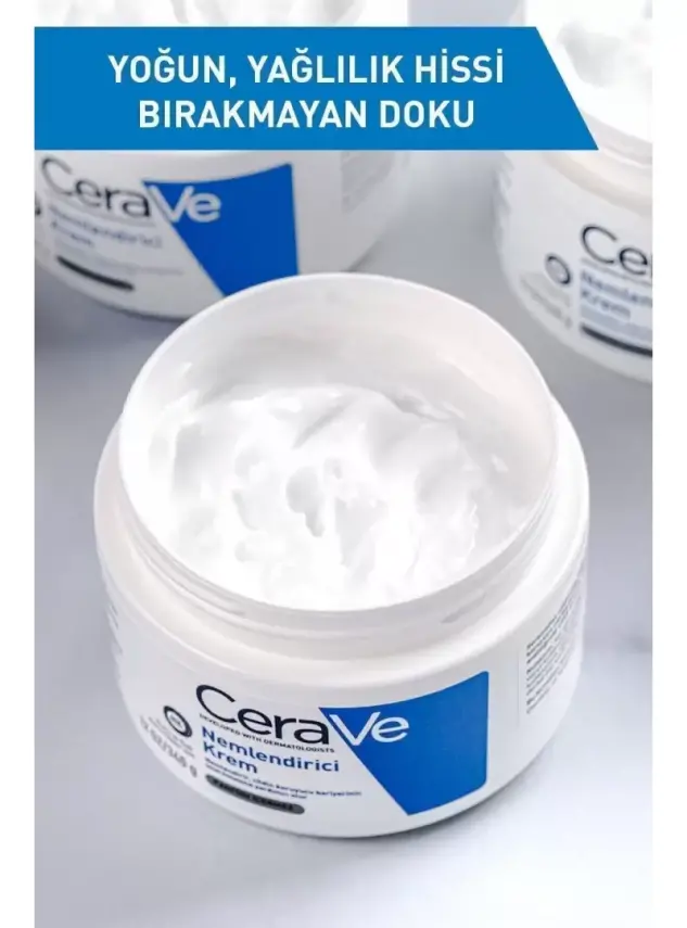 CeraVe Nemlendirici Krem Kuru Ciltler Seramid ve Hyalüronik Asit İçerikli Yüz Vücut 340gr - 2