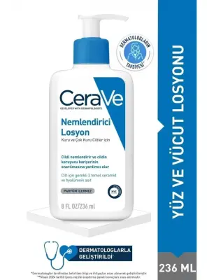 CeraVe Nemlendirici Losyon Kuru Ciltler Seramid ve Hyalüronik Asit İçerikli Yüz Vücut 236ml - 1