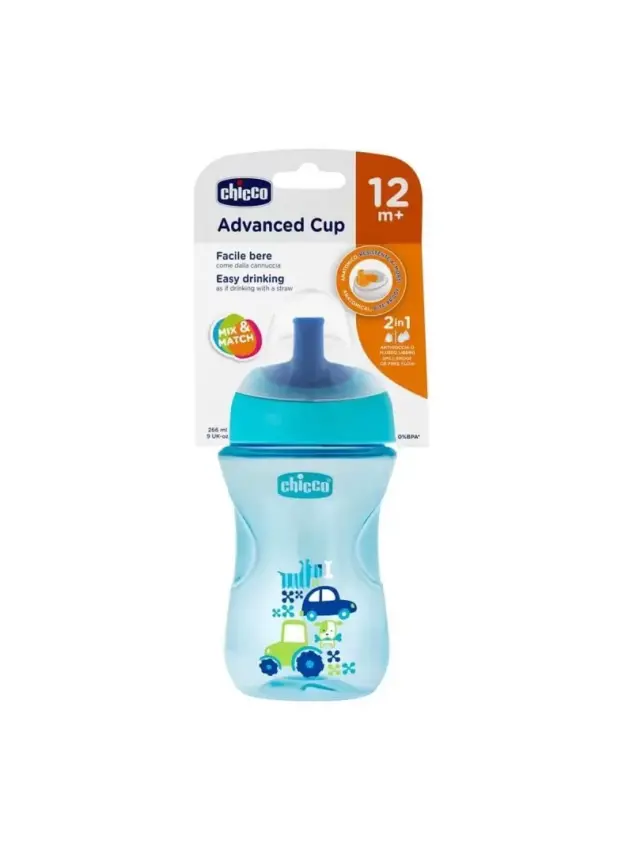 Chicco Advanced Cup Pipetli Eğitim Bardağı 12 Ay+ Mavi - 1