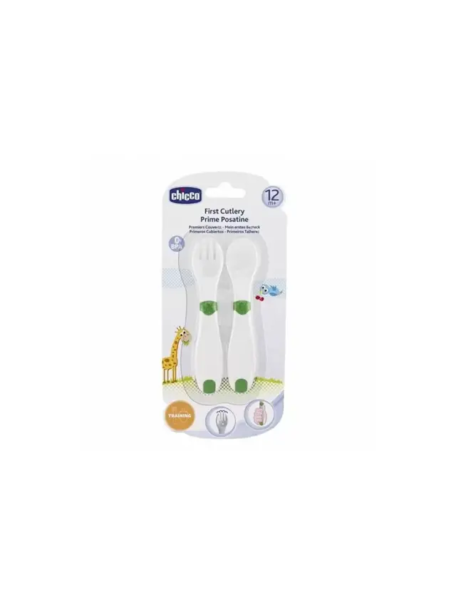 Chicco İlk Kaşık-Çatal Setim 12 Ay+ Yeşil - 1