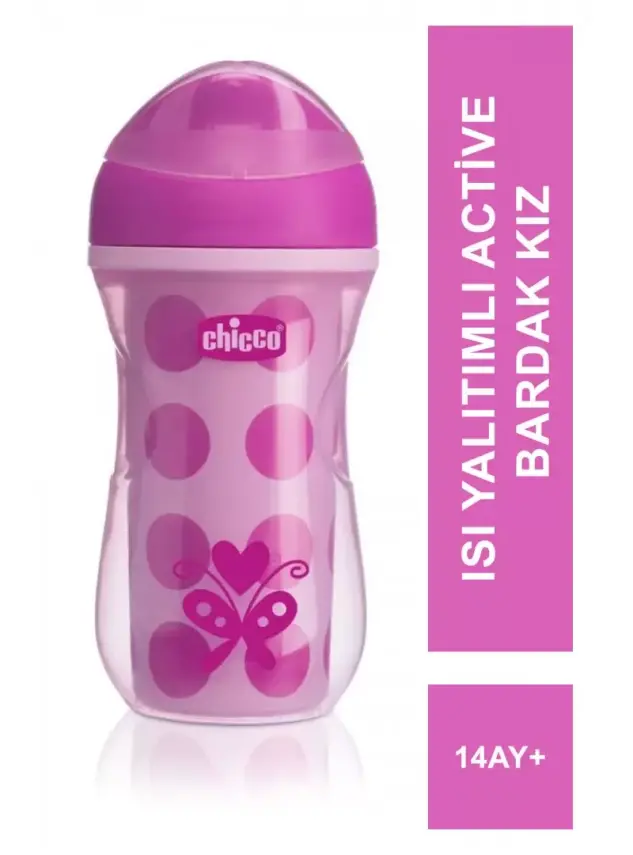 Chicco Isı Yalıtımlı Active Bardak 14 ay+ kız - 1