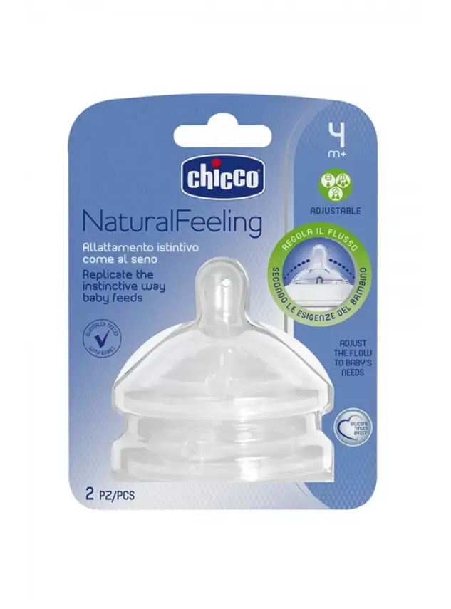 Chicco Natural Feeling Akış Ayarlı 2'li Biberon Emziği 4m+ - 1