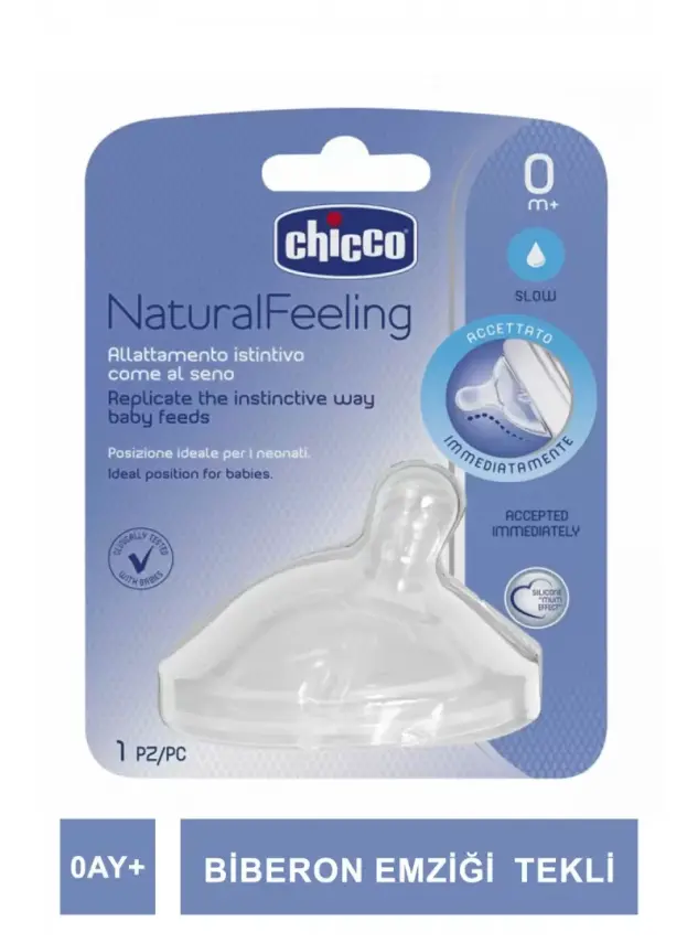 Chicco Natural Feeling Biberon Emziği 0 Ay+ Tekli - 1