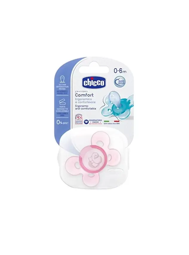 Chicco Physio Comfort Kız Tekli Silikon Emzik 0-6 Ay - 1