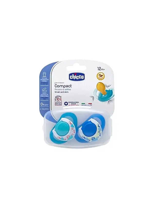 Chicco Physio Compact Küçük ve İnce 2 li Silikon Emzik 12 Ay+ - 1