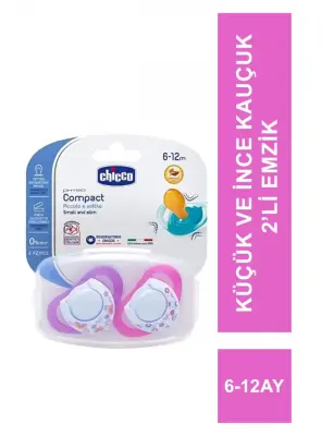 Chicco Physio Compact Küçük ve İnce Kauçuk Emzik 6-12 Ay 2'li - Chicco