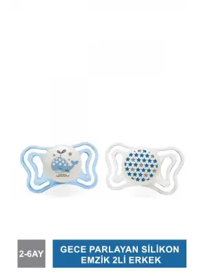Chicco PhysioForma Light Gece Parlayan Silikon Emzik 2li 2-6 Ay Erkek - Chicco