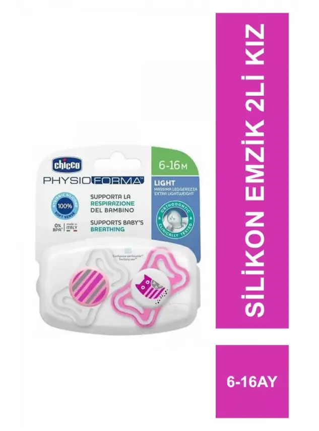 Chicco PhysioForma Light Silikon Emzik 2li 6-16 Ay Kız - 1