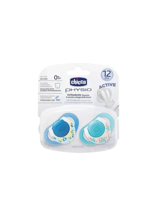 Chicco Physioring Silikon Emzik 2 li Mavi 12 M+ - 1