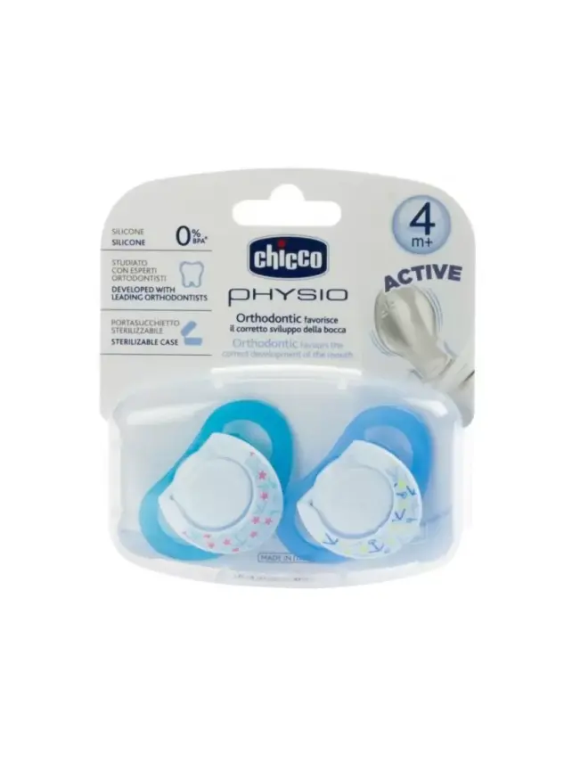 Chicco Physioring Silikon Emzik 2 li Mavi 4 Ay+ - 1