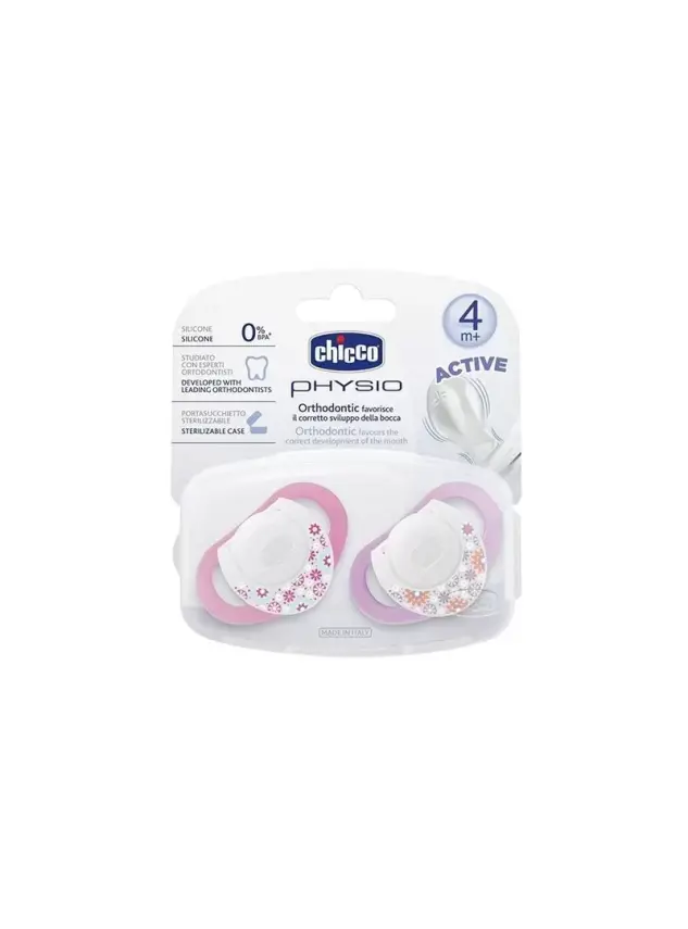 Chicco Physioring Silikon Emzik 2 li Pembe 4 Ay+ - 1