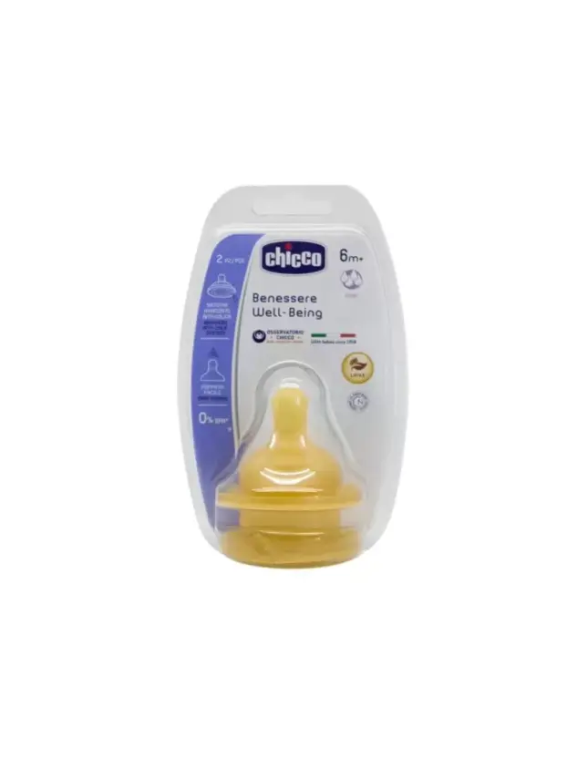 Chicco Wellbeing Fizyolojik Biberon Emziği 6 Ay+ Kauçuk - 1
