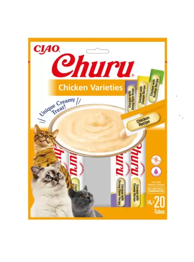 Churu Cream Tavuk Çeşitleri Kedi Ödül Kreması 20x14 gr - 1