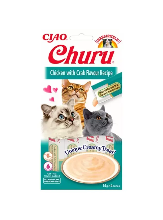 Churu Cream Tavuklu ve Yengeçli Kedi Ödül Kreması 4x14 Gr - 1